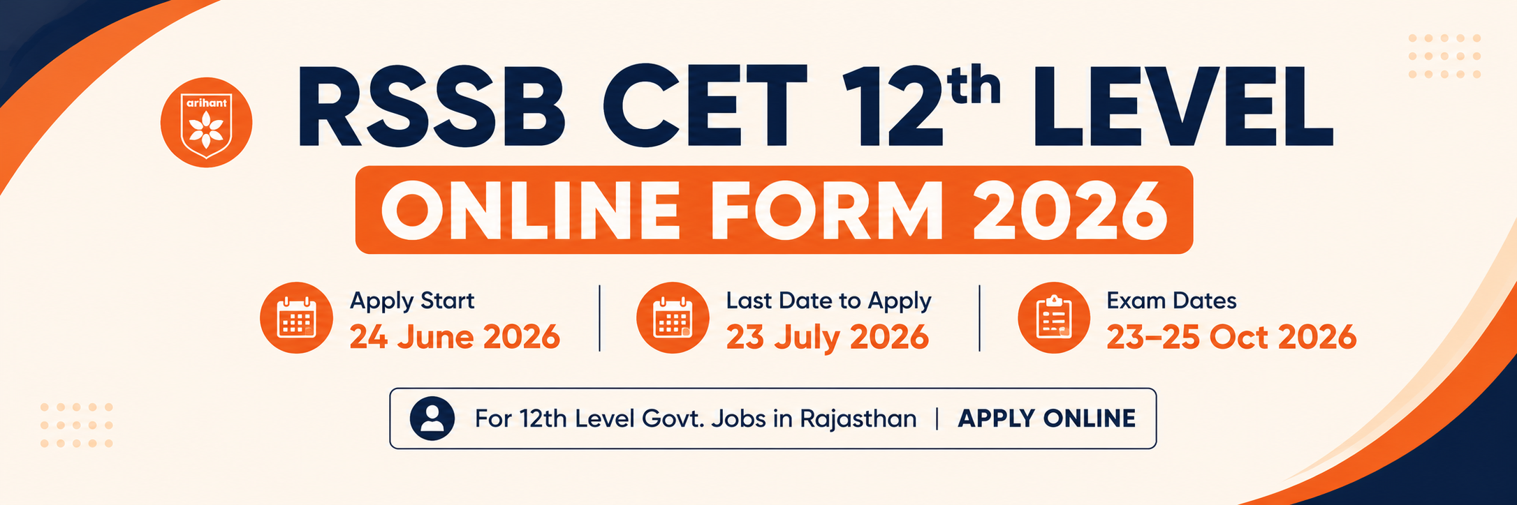 RSSB CET 12th Level Online Form 2026