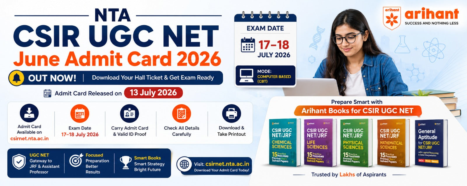 NTA CSIR UGC NET June Admit Card 2026 Out