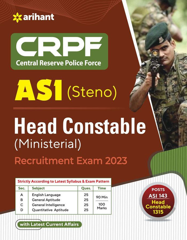 CRPF (Central Reserve Police Force ) ASI (steno) Head Constable (Ministerial) Recruiment Exam 2023