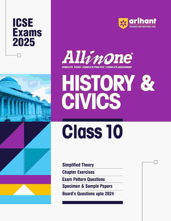 All In One History & Civics Class 10th  Based On Latest NCERT For ICSE Exams 2025 | Mind map in each chapter | Clear & Concise Theory | Intext & Chapter Exercises | Sample Question Papers