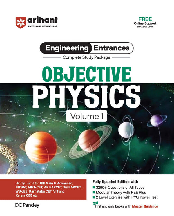 Complete Study Package Objective Physics (Vol. 1) for JEE and All Engineering Entrances | 3200+ Questions of All Types | By DC Pandey