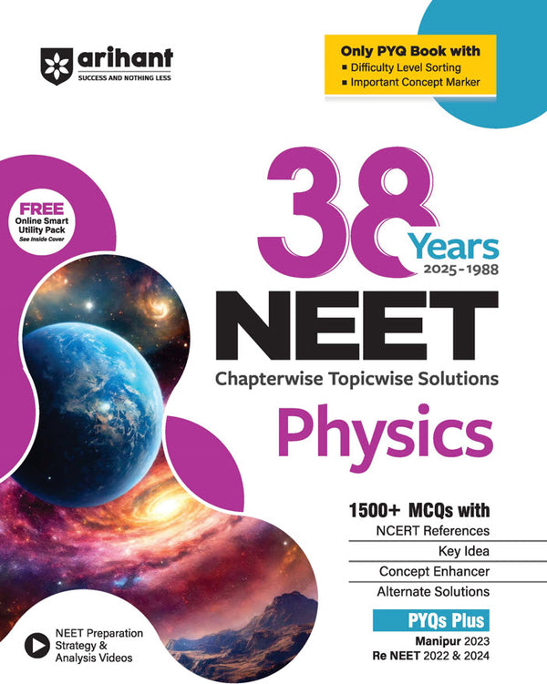 Combo of NEET 38 Year Chapterwise Topicwise Solutions | Physics, Chemistry & Biology | With Free Quick Physics