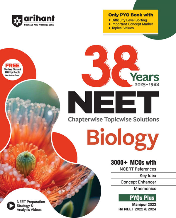 Combo of NEET 38 Year Chapterwise Topicwise Solutions | Physics, Chemistry & Biology | With Free Quick Physics