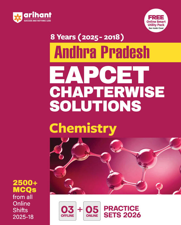 Andhra Pradesh EAPCET Chemistry | 8 Years (2025-2018) Chapterwise Solutions | 2500+ MCQs with 3 Offline  & 5 Online Practice Sets