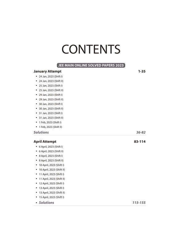 JEE Main Chemistry | Online Solved Papers (2023-2019)