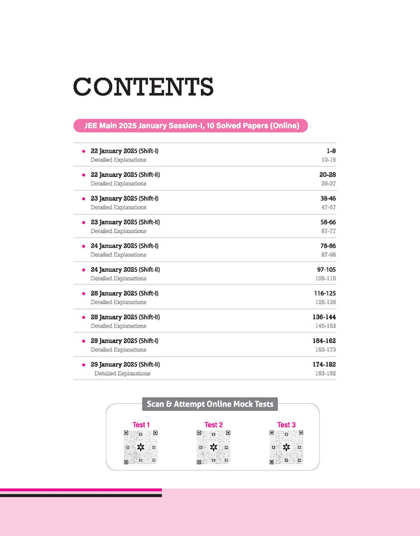 JEE Main 2025 ( 10 Solved Papers with important Concept Marker ) Physics , Chemistry , Maths | English Medium