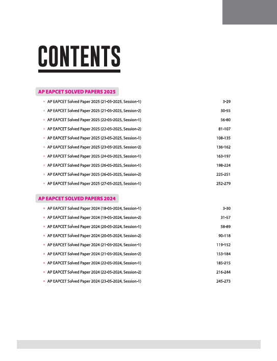 Andhra Pradesh EAPCET Engineering Entrance 2025 | 25 Years Solved Papers (2025–2001) | Physics, Chemistry & Mathematics | Most Authentic Explanatory Solutions