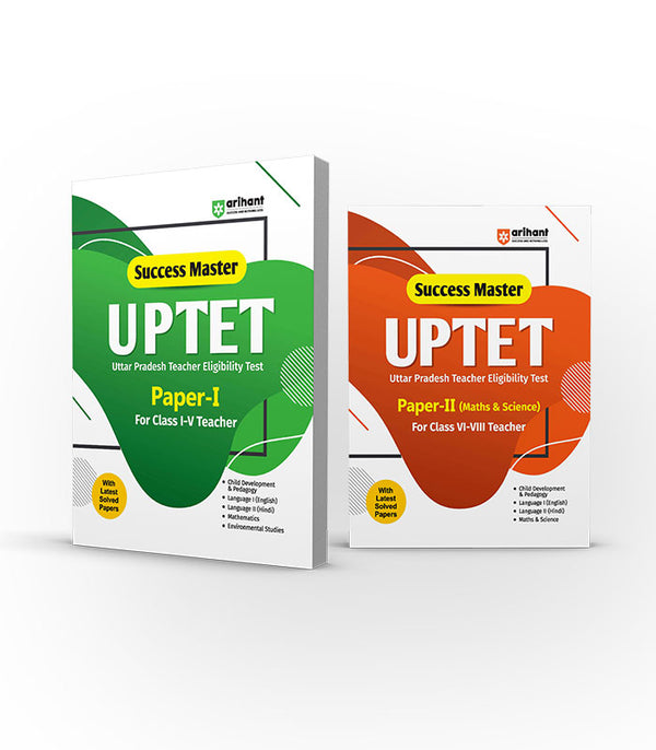 Combo of Success Master UPTET | Paper I & II (Class I - VIII) | Child Development, Hindi, English, Maths, EVS  &  Maths & Science (Solved Paper & Practice Sets) | English Medium