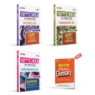 Combo of Master the Ncert Physics, Chemistry & Mathematics Class 12th | For JEE & CUET 2026 | With Free Physics Glossary | English Medium