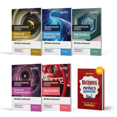 Combo of Understanding Physics JEE Main & Advanced 2027 | Mechanics Volume 1 & 2, Electricity and Magnetism, Waves & Thermodynamics & Optics & Modern | With Free Dictionary of Physics | English Medium