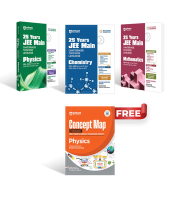 Combo of 25 Years JEE Main Physics, Chemistry & Mathematics | Chapterwise Topicwise Levelwise 3500+ MCQs (2026–2002) for JEE Main & AIEEE | With Free CONCEPTS MAPS TOOL KIT PHYSICS (E) @295