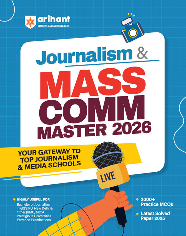 Journalism & Mass Communication Entrance Exam 2026 | Study Guide with Latest Solved Papers 2025 & 2000+ Practice MCQs | English Medium