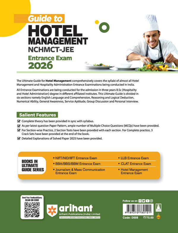 NCHMCT-JEE (Hotel Management Entrance Exam) 2026 | Study Guide | 3000+ MCQs, 2 Sectional Test