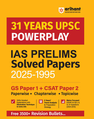 UPSC IAS & State PCS Pre Exam 31 Year Solved Papers (2025 - 1995) | GS (Paper1) and CSAT (Paper2) | English Medium