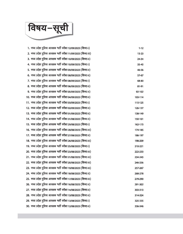 Madhya Pradesh Police Constable Recruitment Exam 2025 | 30 Solved Papers (2023) | Hindi Medium