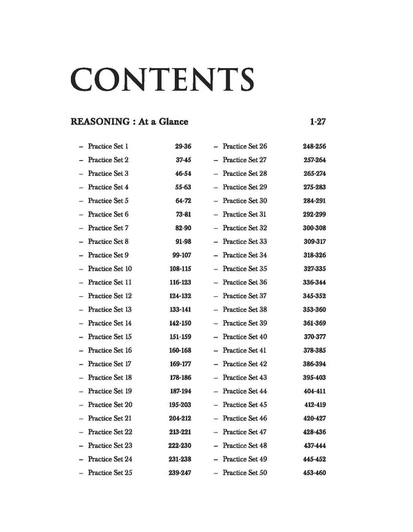 50 Practice Sets Reasoning (Verbal, Non Verbal & Analytical Reasoning) | English Medium