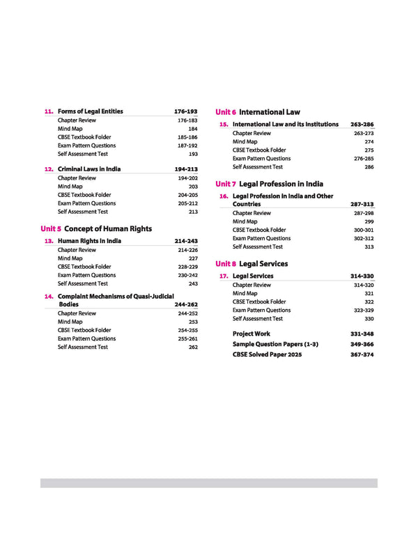 CBSE All in One Legal  Studies  Class 12 Exam 2025-26 | Simplified Theory, Topic & Chapter Exercises, Exam Pattern Questions, CBQs, MCQs, A-R,  Case Based with Sample Question Papers | Including Mind Map & Practical Work