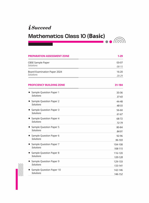 i-Succeed CBSE Mathematics (Basic) Class 10th | 15 Sample Question Papers | For CBSE Exams 2025