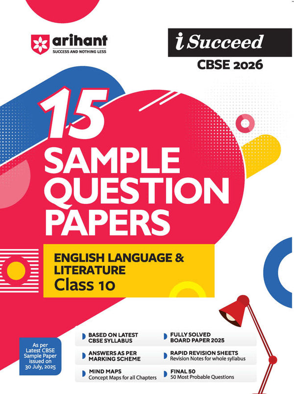 i-Succeed CBSE 2026— Class 10 English Language & Literature | 15 Sample Question Papers | Rapid Revision Sheets | 3 Stages of Sample Papers | Fully Solved Board Paper 2025 | Based on Latest CBSE Sample Paper