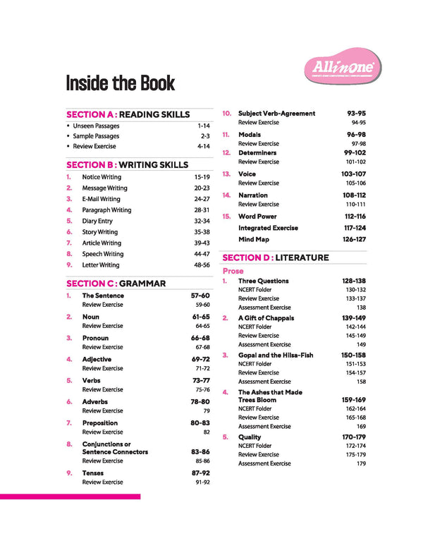 CBSE All in One English Class 7 Exam 2025-26 | Sample Question Papers | Including Mind Map & Competency Based Questions | Based on Latest NCERT