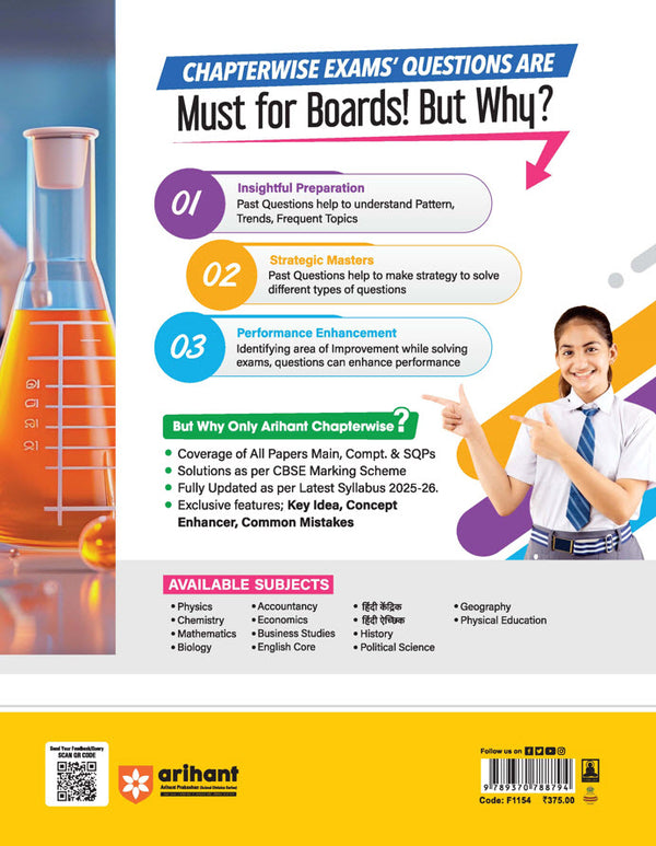 CBSE Chapterwise-Question Bank (2025 - 2016) Chemistry Class 12th Exam | Key Idea, Concept Enhancer & Common Mistakes | English Medium