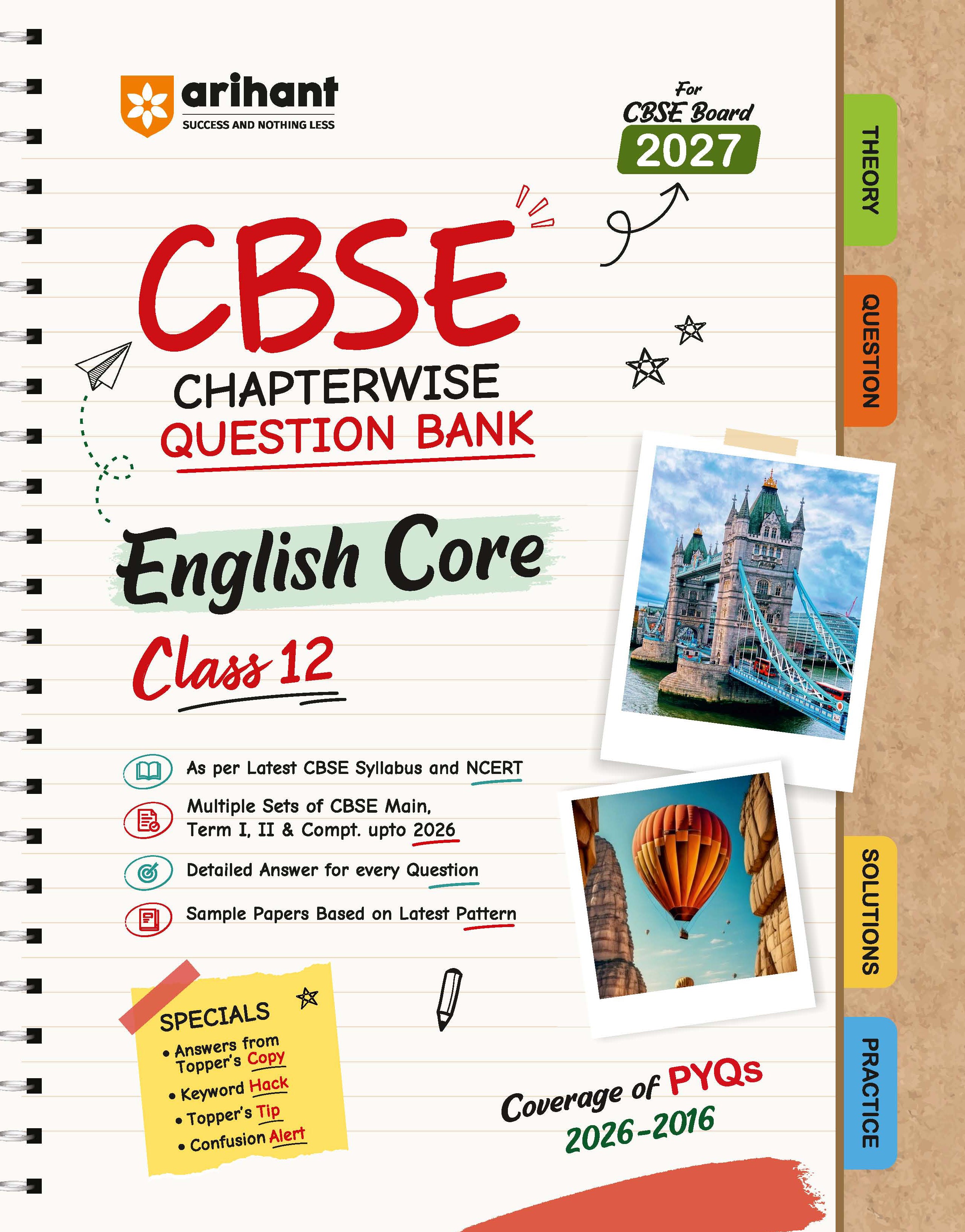Arihant CBSE Question Bank Class 12 English Core For Board Exam 2027 | Chapterwise PYQs (2026–2016) | F1157 | 9789378167898