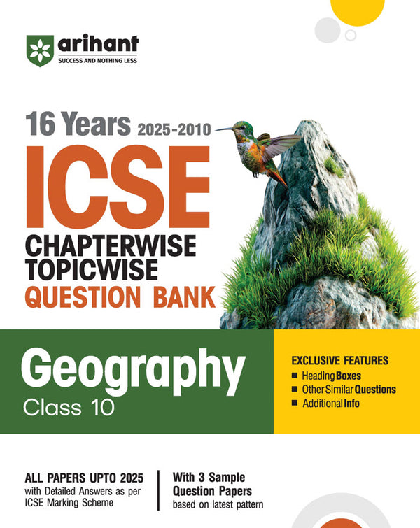 Combo of ICSE 25 Year Chapterwise-Topicwise Question Bank Class 10th | Bio, Chemistry, Computer Application, English Lang, Geography. Hindi, History, Maths & Physics | With Free ICSE QUE Bee Computer Application Class 9th