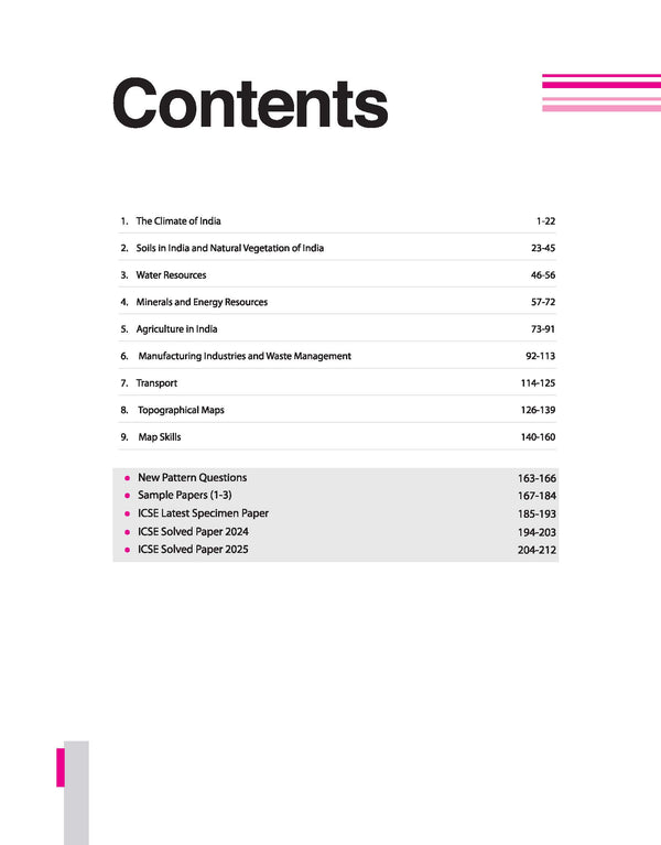ICSE Geography Class 10th | 16 Years Chapterwise Topicwise Question Bank (2025 - 2010)