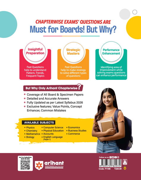 ISC Commerce Class 12 Exam | 25 Years (2005-2001) Chapterwise Question Bank | Value Points, Concept Enhancer | 3 Sample Question Papers