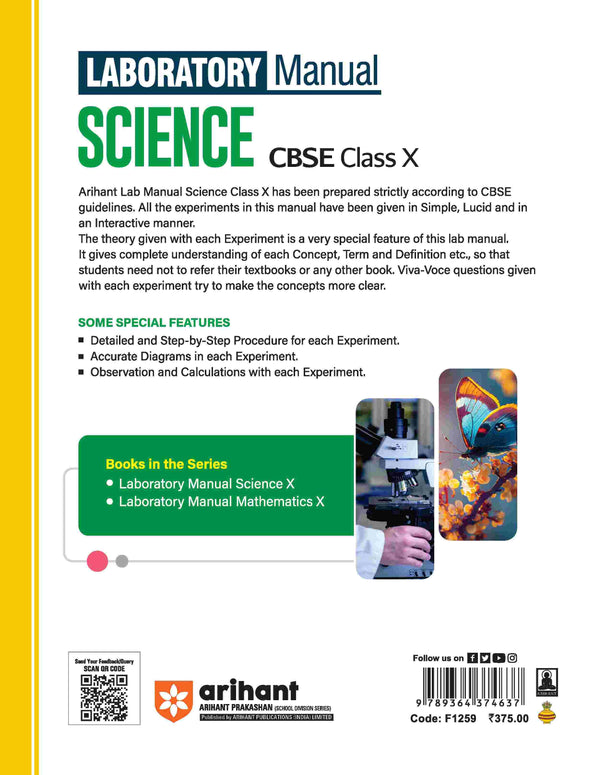 Laboratory Manual Science for CBSE Class X (10th) | Complete Practical Book with Experiments, Viva Voce Questions & Answers | NCERT Compliant Lab Book