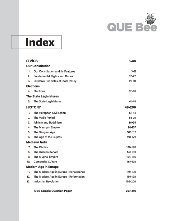 ICSE QUE Bee History & Civics Class 9 Exam 2026 | Quick Theory, Exam Pattern Questions, Sample Question Papers | Key Words Highlighted In Theory & Answers