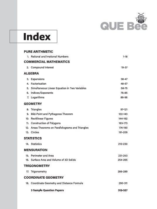 ICSE QUE Bee Maths Class 9 Exam 2026 | Quick Theory, Exam style Questions, 10 years PYQs | Key Words Highlighted