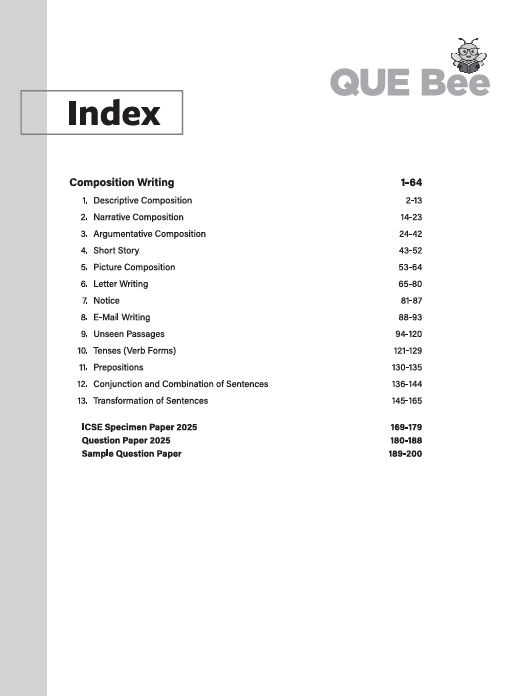 ICSE QUE Bee English Language (Paper-1) Class 9 & 10 Exam 2026 | Quick Theory, Exam Pattern Questions, 10 years PYQs