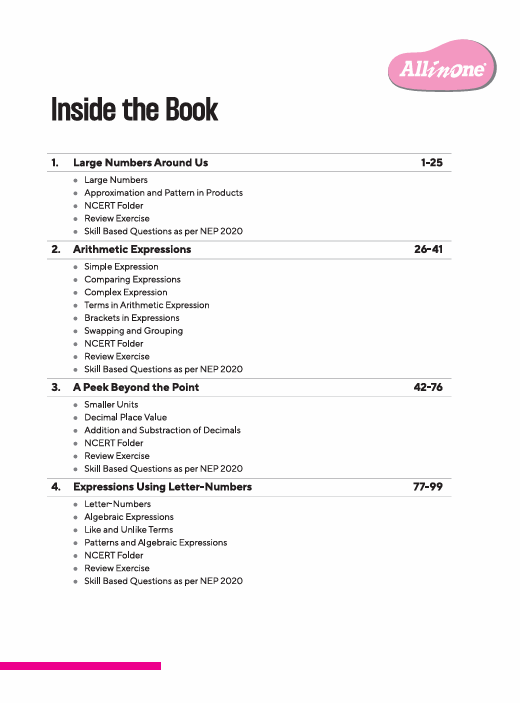 All in One Mathematics Class 7 Exam 2025-26 | Sample Question Papers, Topic & Chapter Exercise  & Clear & Concise Theory | Based on NCERT 2025