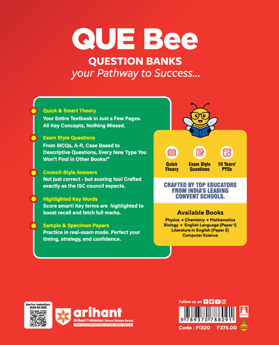 ISC QUE Bee Biology Class 12 Exam 2026 | Quick Theory, Exam Pattern Questions, Speciman & Sample Papers | Key Words Highlighted in Theory & Answer