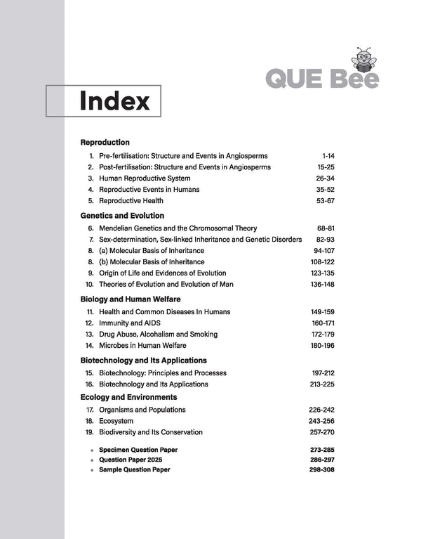 ISC QUE Bee Biology Class 12 Exam 2026 | Quick Theory, Exam Pattern Questions, Speciman & Sample Papers | Key Words Highlighted in Theory & Answer