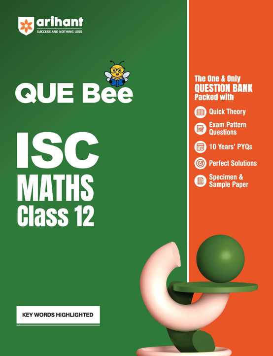 ISC QUE Bee Maths Class 12 Exam 2026 | Quick Theory, Exam Pattern Questions, Speciman & Sample Papers | Key Words Highlighted