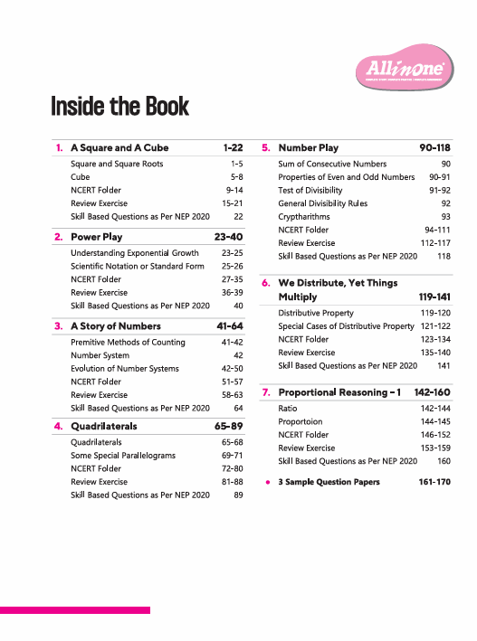 CBSE All in One Mathematics Class 8 Exam 2025–26 | Sample Question Papers |  Based on New NCERT Released in July 2025