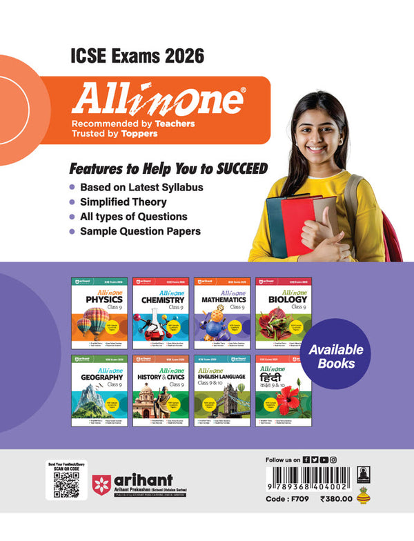 ICSE All in One Mathematics Class 9 Exam 2026 | Simplified Theory, Topic & Chapter Exercises, Sample Question Papers, Exam Pattern Questions with Internal Assessment