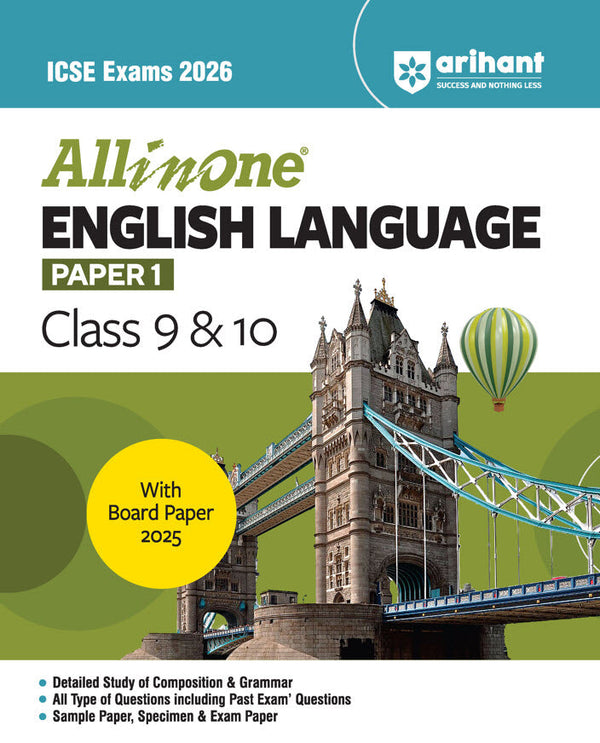ICSE All in One English Language Paper 1 Class 9 & 10 Exam 2026 | Detailed Study of Composition & Grammar, All type of Ques including Past Exam Ques, Sample Paper, Specimen & Exam Paper with Board Paper 2025