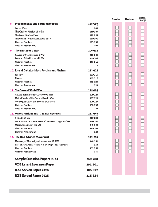 ICSE All in One History & Civics Class 10 Exam 2026 | With Board's Questions Upto 2025, Exam Pattern Questions, Chapter Exercises, Specimen & Sample Papers