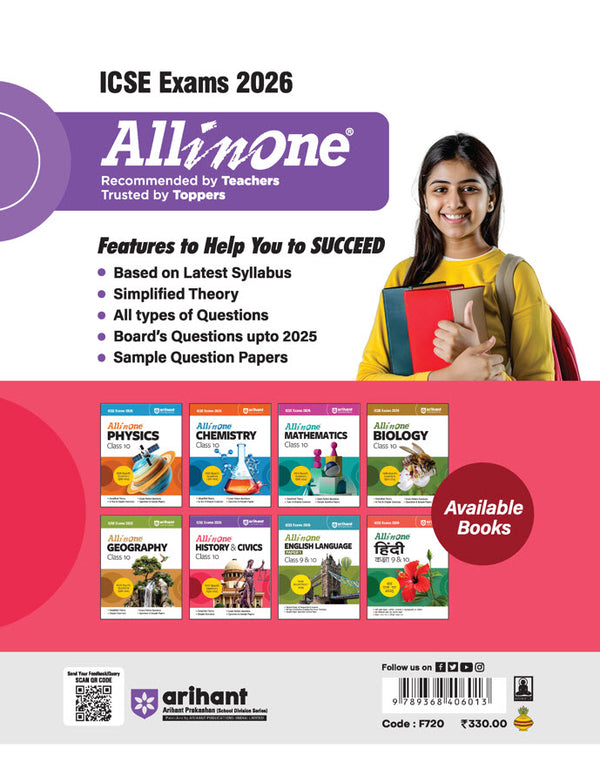 ICSE All in One History & Civics Class 10 Exam 2026 | With Board's Questions Upto 2025, Exam Pattern Questions, Chapter Exercises, Specimen & Sample Papers