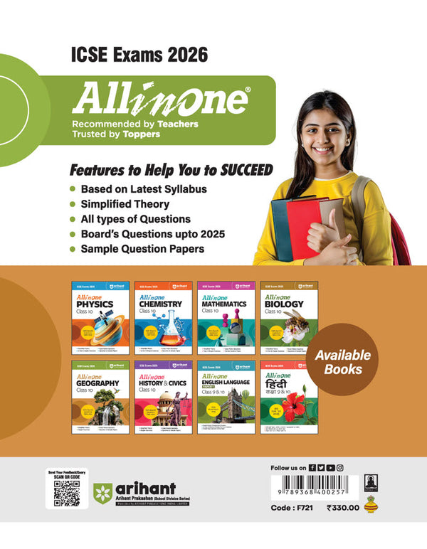 ICSE All in One Geography Class 10 Exam 2026 | With Board's Questions Upto 2025, Exam Pattern Questions, Chapter Exercises, Specimen & Sample Papers