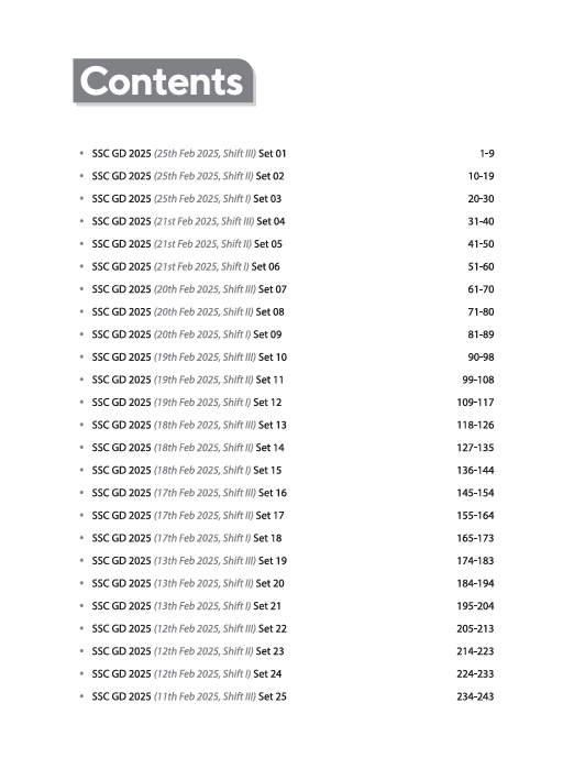 SSC GD (Constable) Recruitment Exam 2026 | 42 Solved Papers-3360 MCQs Held on February 4-25, 2025 | English Medium