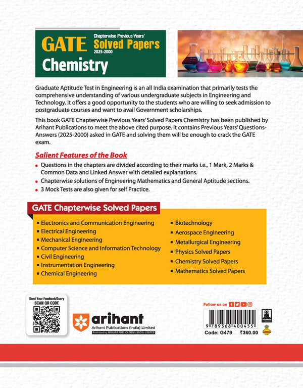 GATE Chemistry Chapterwise Previous Years Solved Papers (2025-2000) | By Dr. Sanjay Saxena & Preeti Gupta