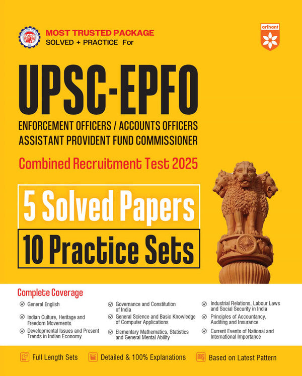 UPSC-EPFO (Enforcement Officers/ Accounts Officers Assistant Provident Fund Commissioner) 2025 | 5 Solved Paper & 10 Practice Sets | 100% Detailed Explanations | Based on Latest Syllabus