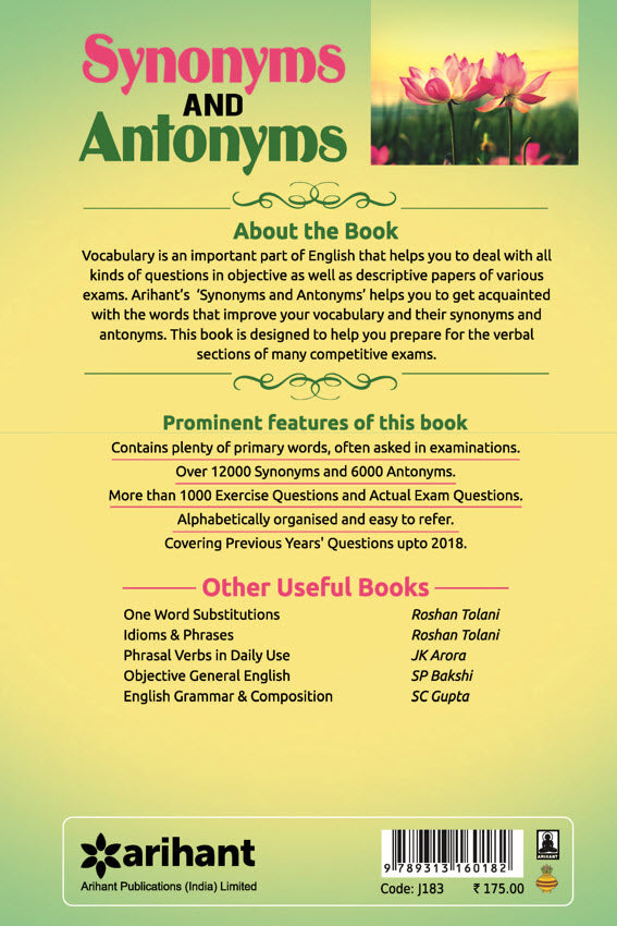 Synonyms and Antonyms (For All Competitive Exams) | Updated Edition