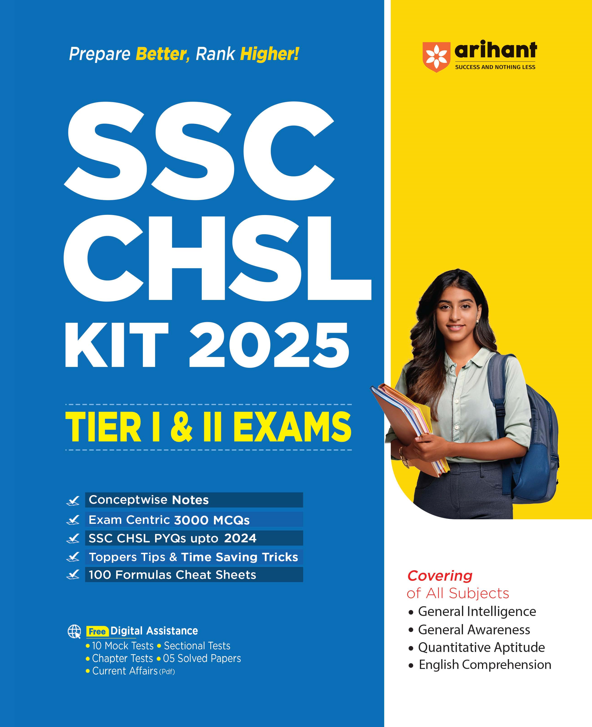 SSC CHSL Kit (TIER I & II ) Exam 2025 | Conceptwise Notes, 3000 MCQs | English Medium