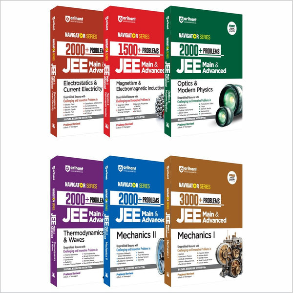 Combo of JEE Navigator (Physics) Electrostatics & Current Electricity, Magnetism & Electromagnetic Induction, Optics & Modern Physics, Thermodynamics & Waves, Mechanics II, Mechanics I