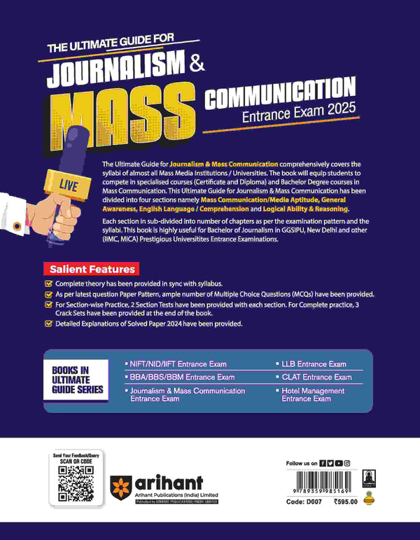 Journalism & Mass Communication Entrance Exam 2025 | Study Guide with Solved Papers 2024-2015 & Crack Sets